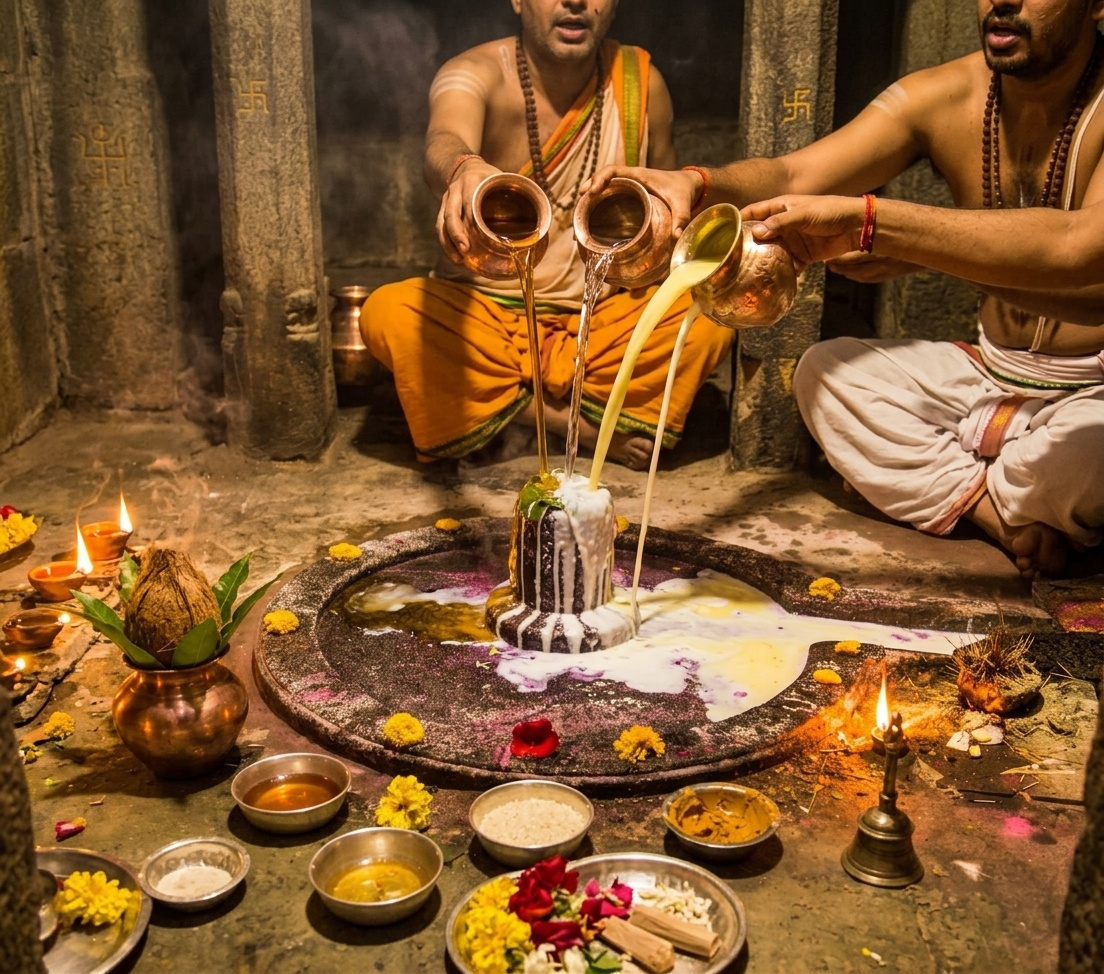 Rudrabhishek offering preview for Kashi Vishwanath Temple